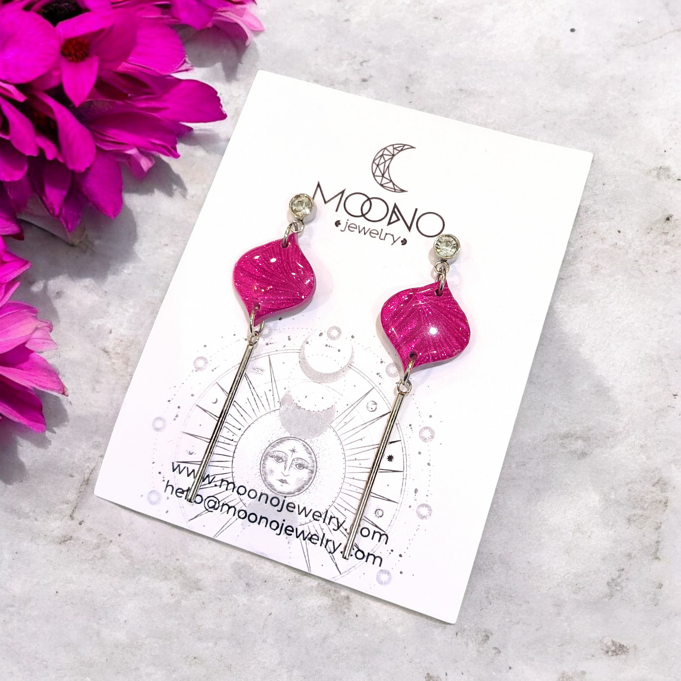 Sissy earrings - glittery purple