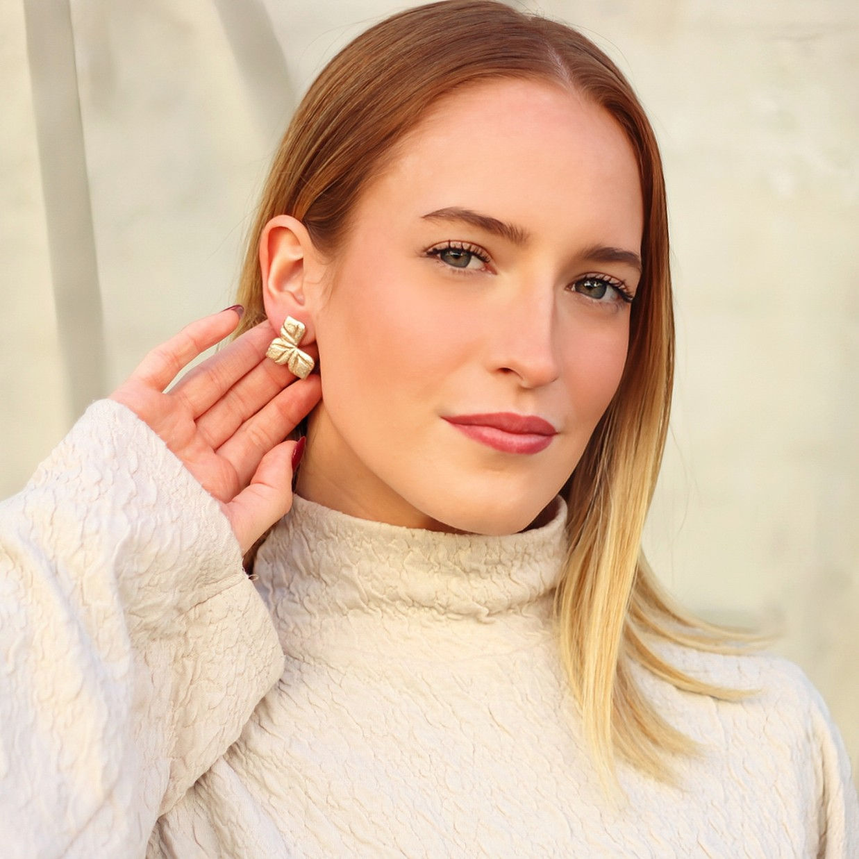 Emily fülbevaló - pezsgőarany