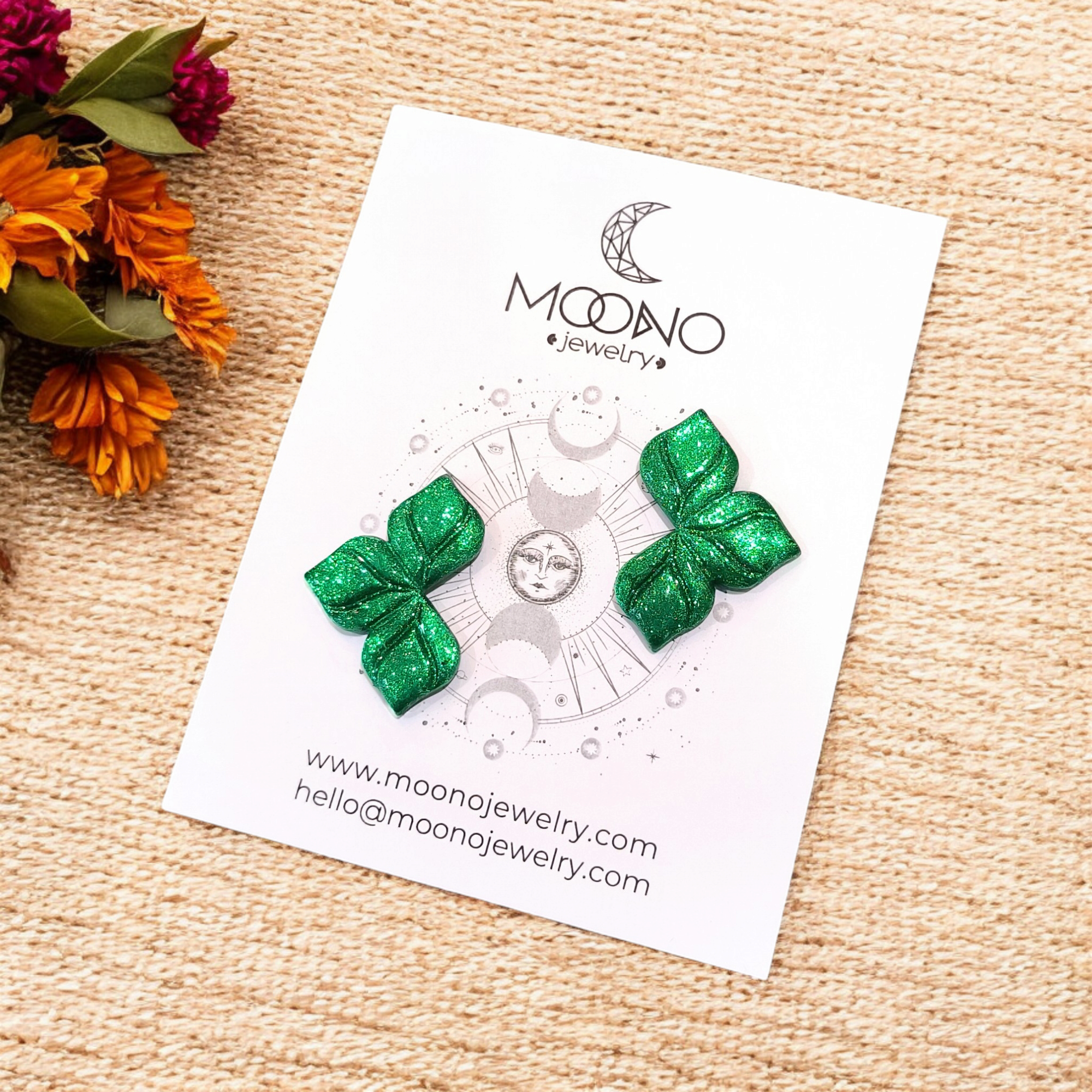 Emily fülbevaló - smaragdzöld