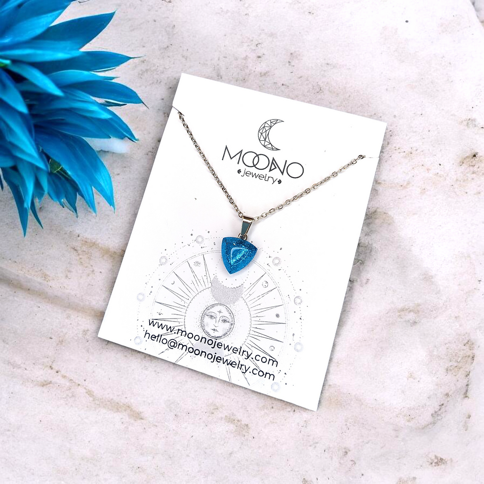 Thumbnail: Gem Collection triangle pendant necklace in various colors