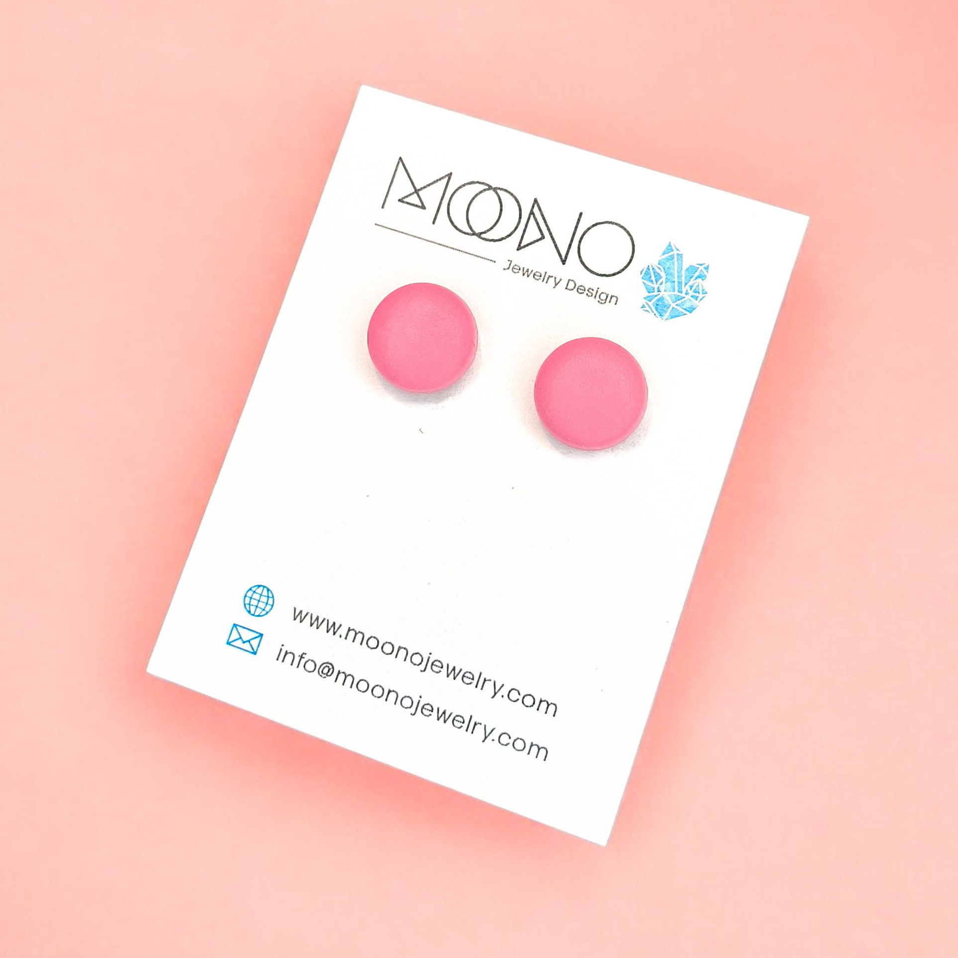 Akciós pötty fülbevaló No. 1. - világos rózsaszín