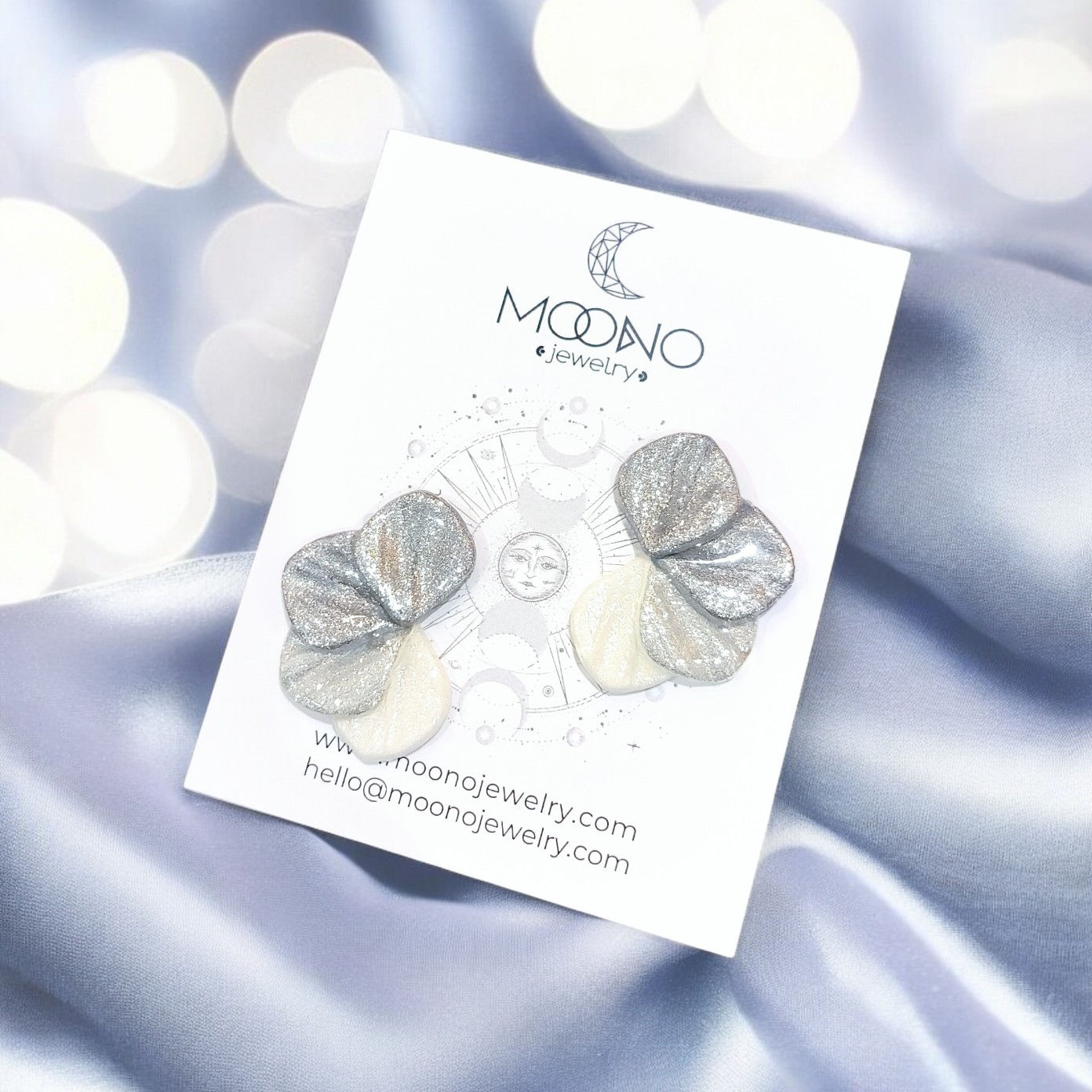 Mirella fülbevaló - ezüst/ fehér