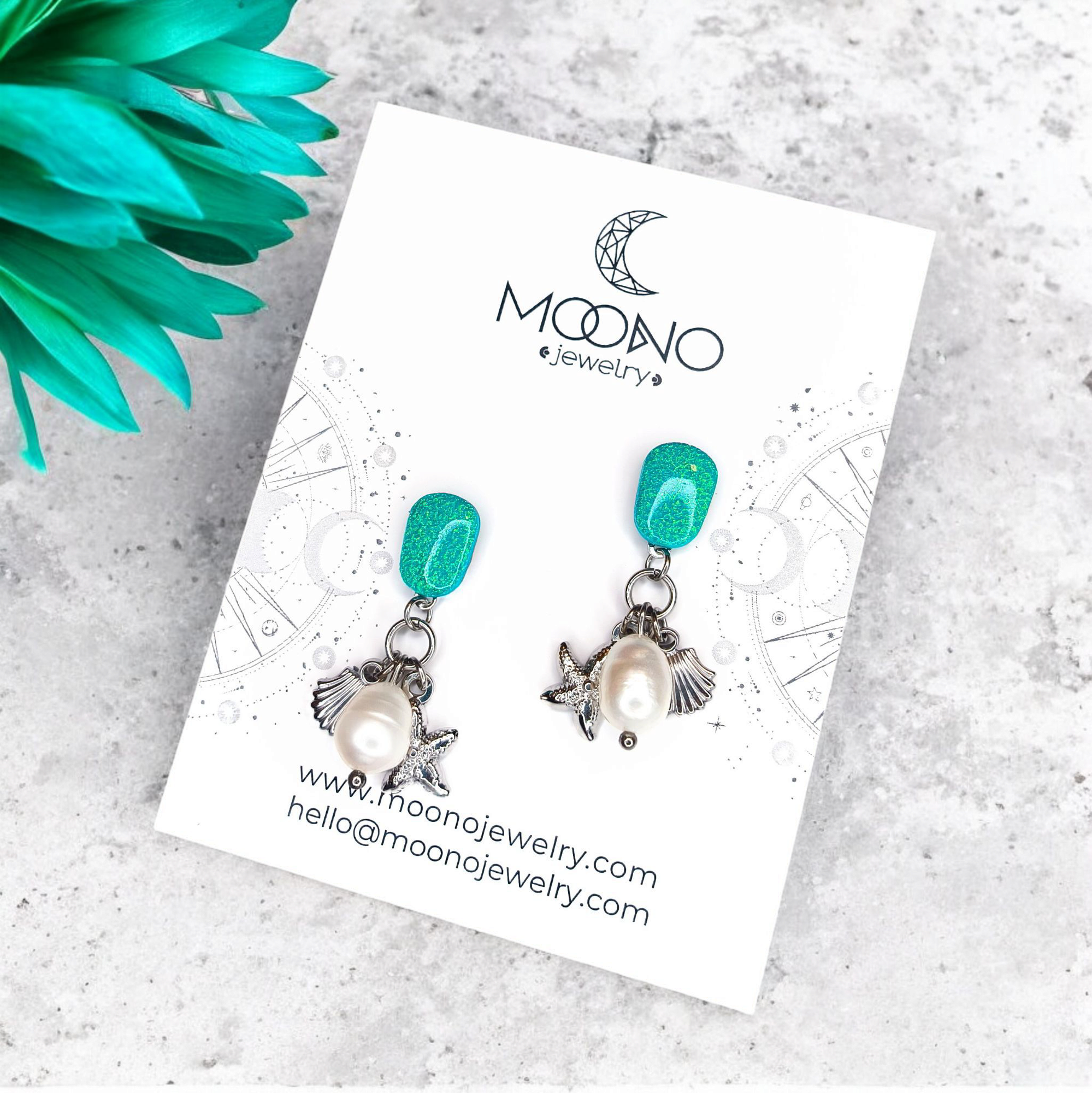 Ocean's Treasure charm fülbevaló választható színben 