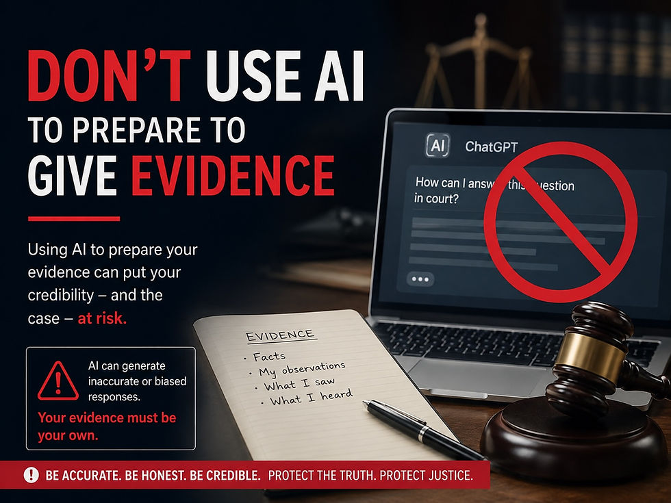 using AI to prepare to give evidence