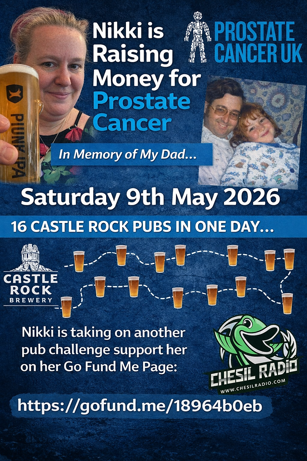 Daughter Honours Dad with 16-Pub Nottingham Challenge for Prostate Cancer UK