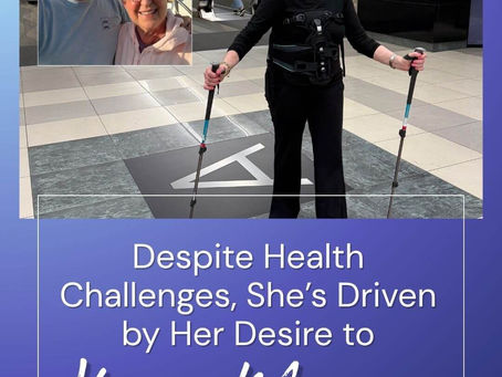 A woman with walking sticks