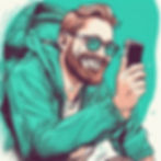 Happy white man taking videos on his phone for instagram.jpg