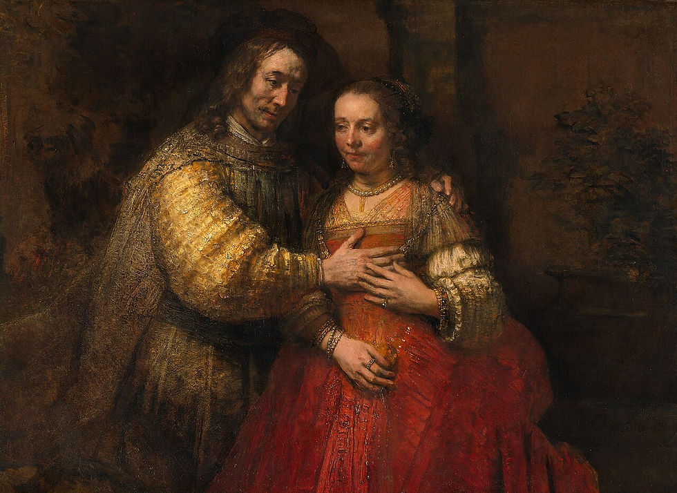 The Jewish Bride by Rembrandt - Impasto technique