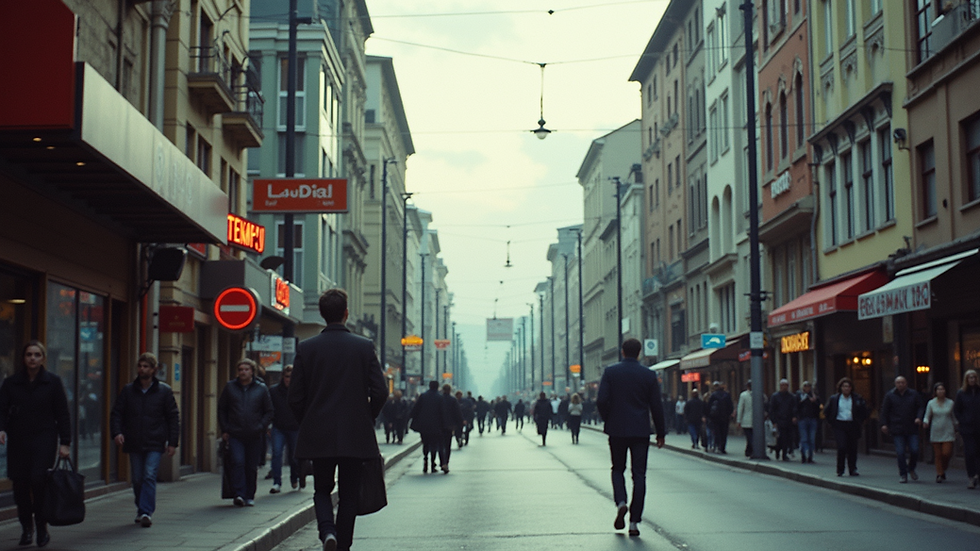 Wide angle view of Batumi’s bustling city life