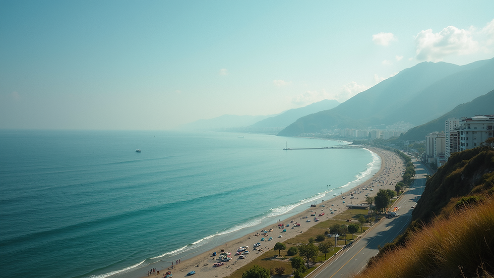 Wide angle view of Batumi's picturesque coastline