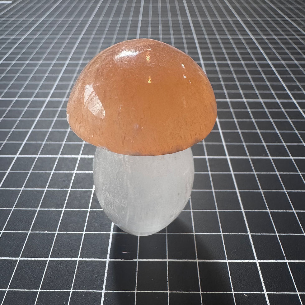 Miniatura: Cogumelo de Selenita Branca e Laranja