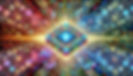 Futuristic microchip with glowing circuits in vibrant colors, surrounded by digital patterns. Radiant, energetic mood with no visible text.