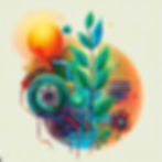 Bing Image Creator uses AI Art Generator to portray the linkage between nature and tech visually