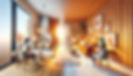 Virtual staging of a property with AI, showing a transition from an empty room to a beautifully furnished space, explored by potential buyers using VR headsets. Warm, inviting colors.