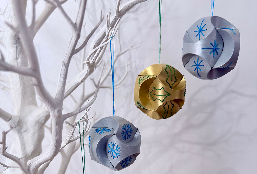 Embroidered Paper Baubles with Sam Luxford