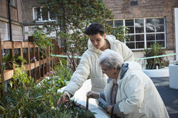 Garden designer Josh Welch with his girlfriends grandmother