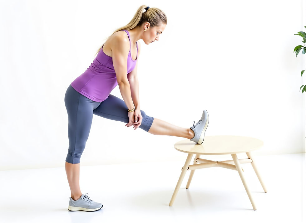 Standing Hamstring Stretch on Step