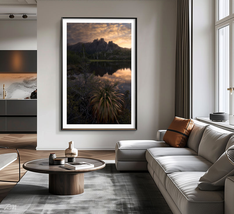 Fine Art Print of Mt Geryon in Tasmania from the pool of memories, Tasmania, Australia