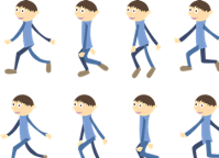 Animated person walking