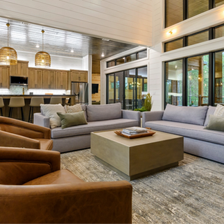 Luxury short-term rental living room designed to increase nightly rates and support STR return on investment