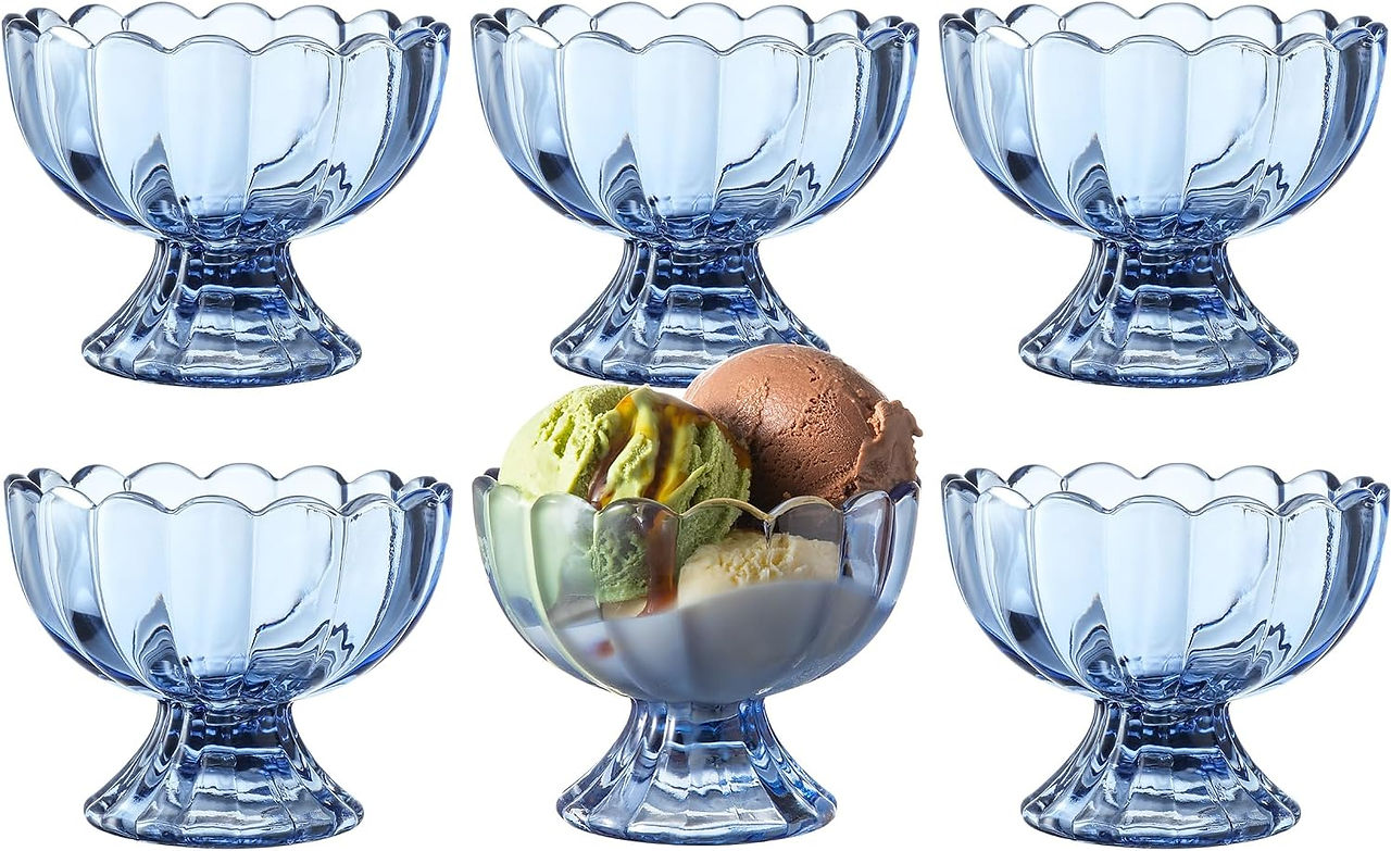 footed tulip dessert glasses