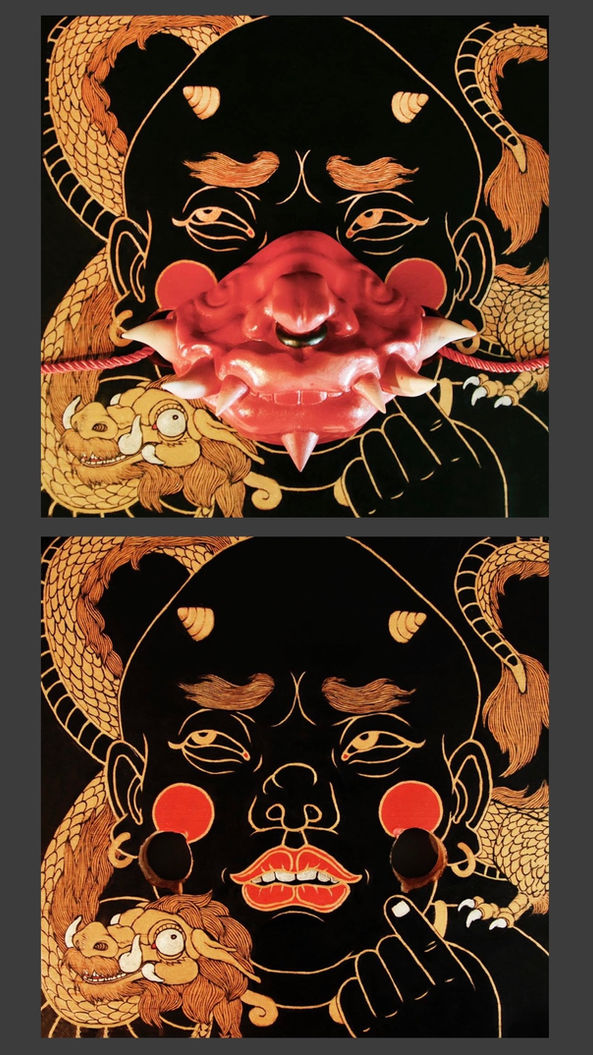 Under Masks_excitement | Mixed Media