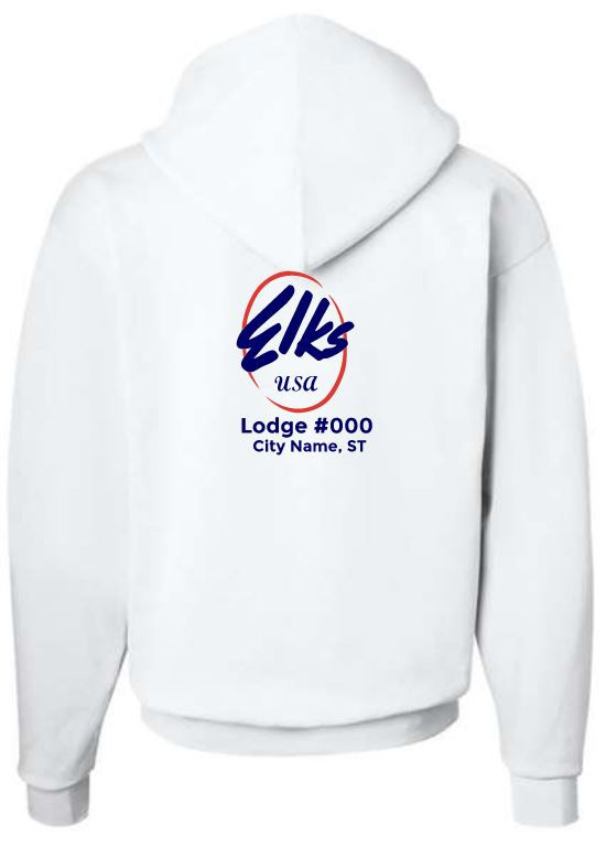 Thumbnail: ELKS Hanes Ecosmart Hooded Sweatshirt Front and Back