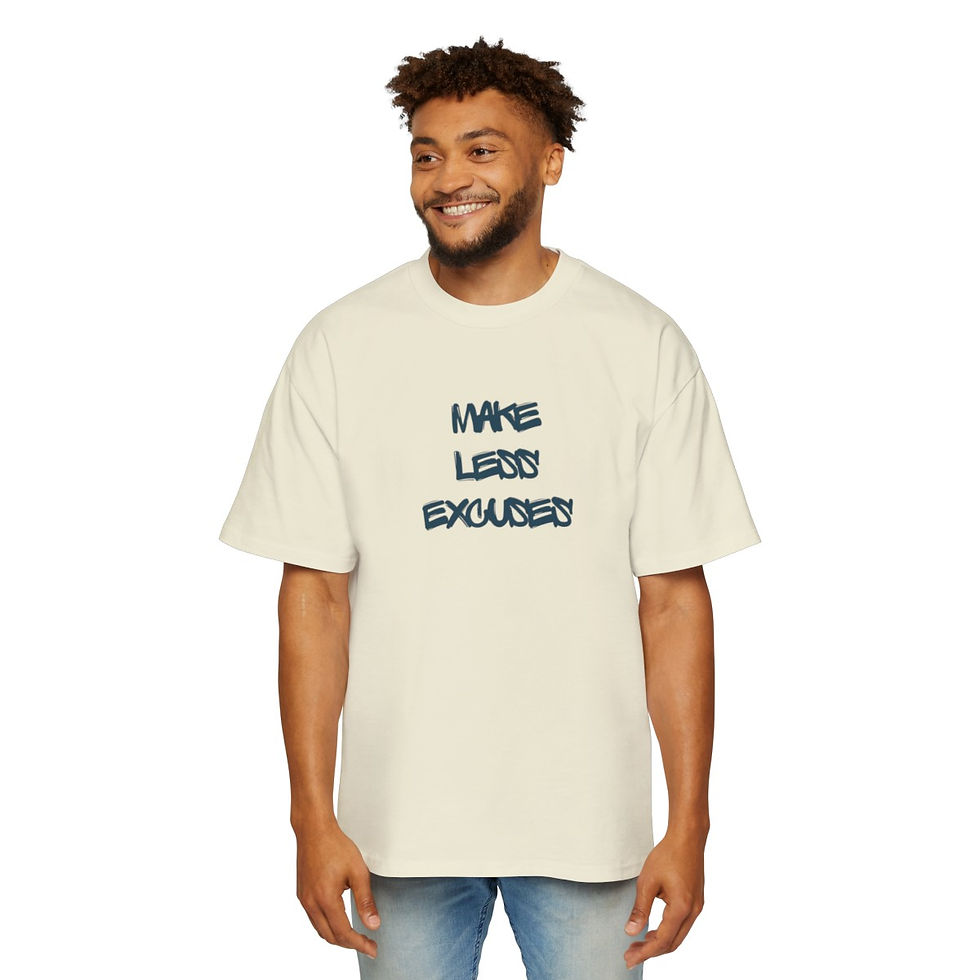 Thumbnail: Excuses Unisex Heavy Oversized Tee, Blue font