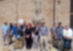 The group with Horus the falcon god of Edfu (© S.Miles)