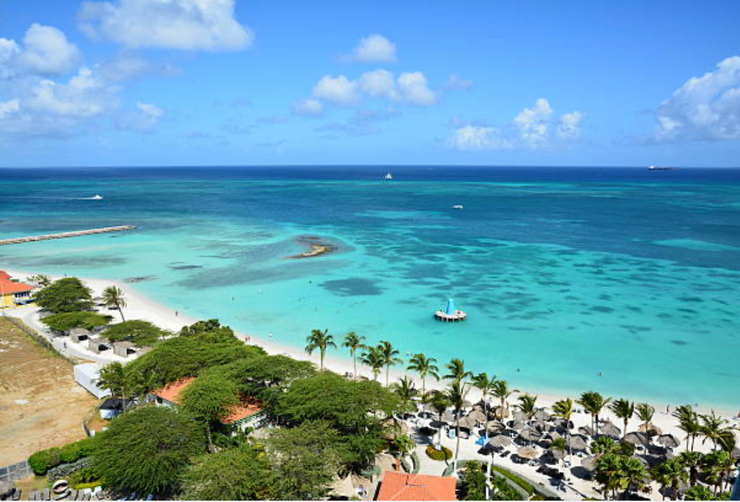 Paysage d'Aruba Kitesurf