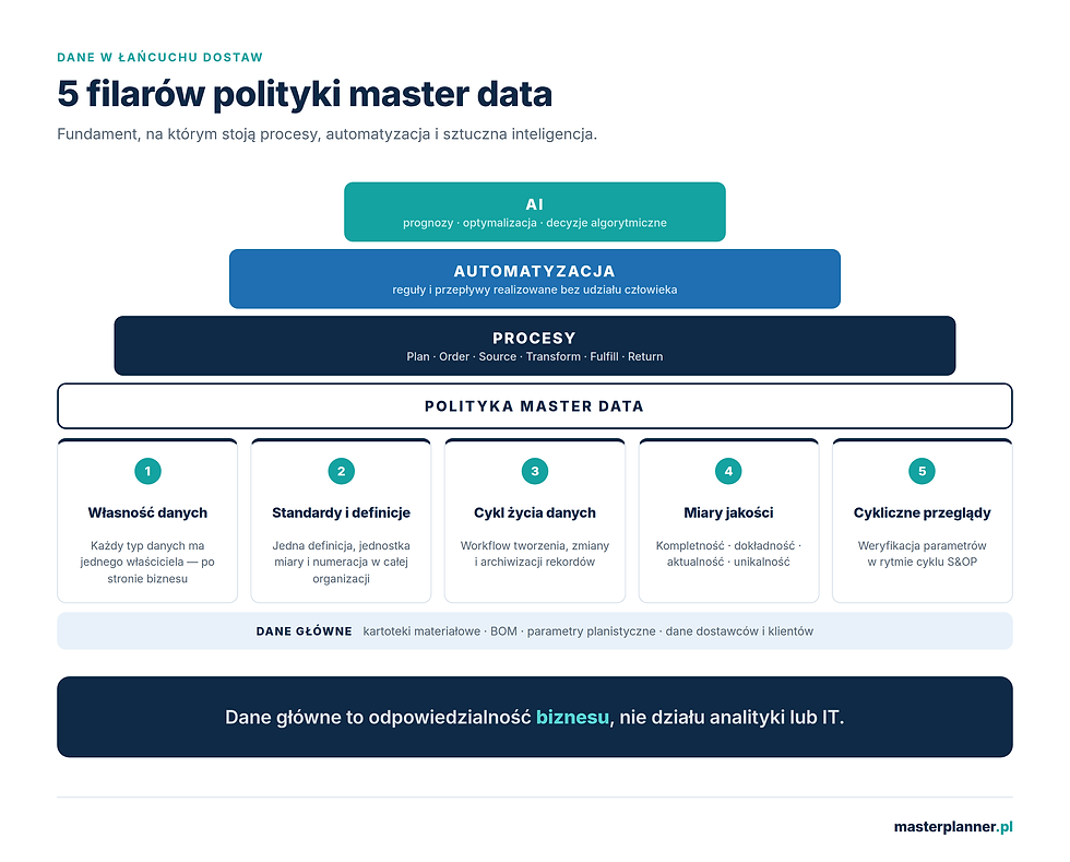 Infografika 5 filarów polityki master data