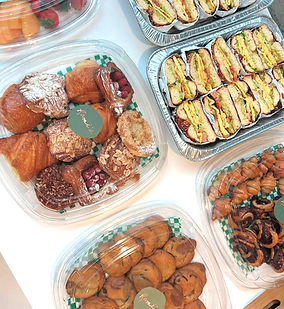 selection of sandwiches and baked goods on our catering menu