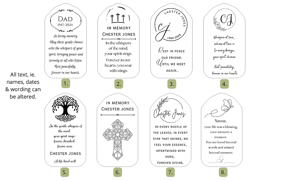 Thumbnail: Custom Engraved Windchime for Remembrance of a Special Loved One