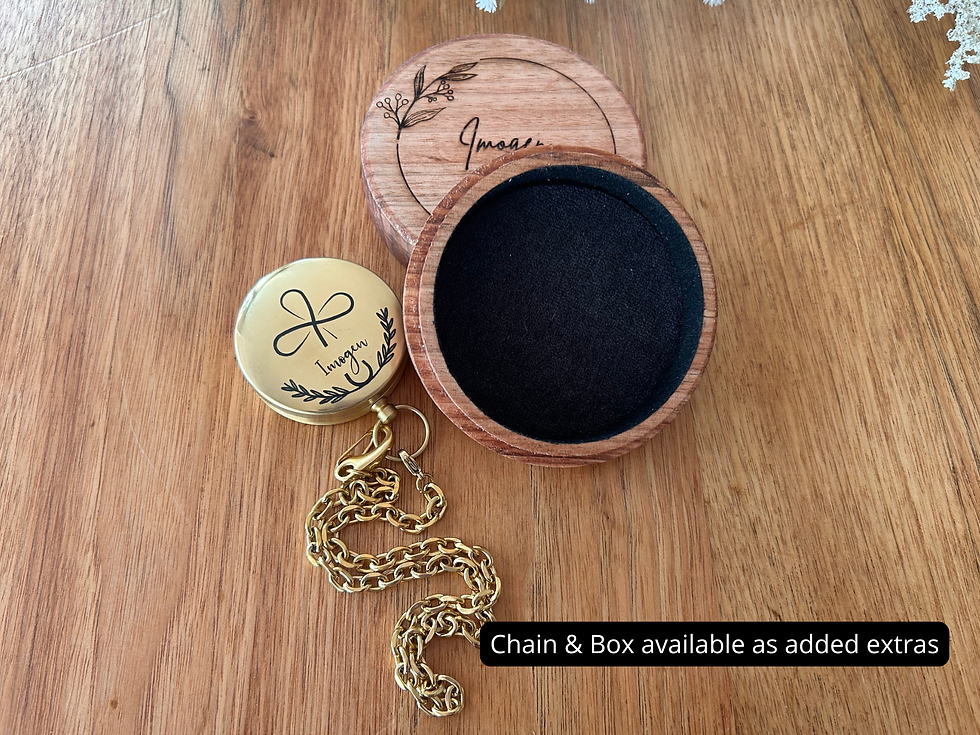 Thumbnail: Religious Design Brass Compass Custom Engraving Confirmation Baptism Faith