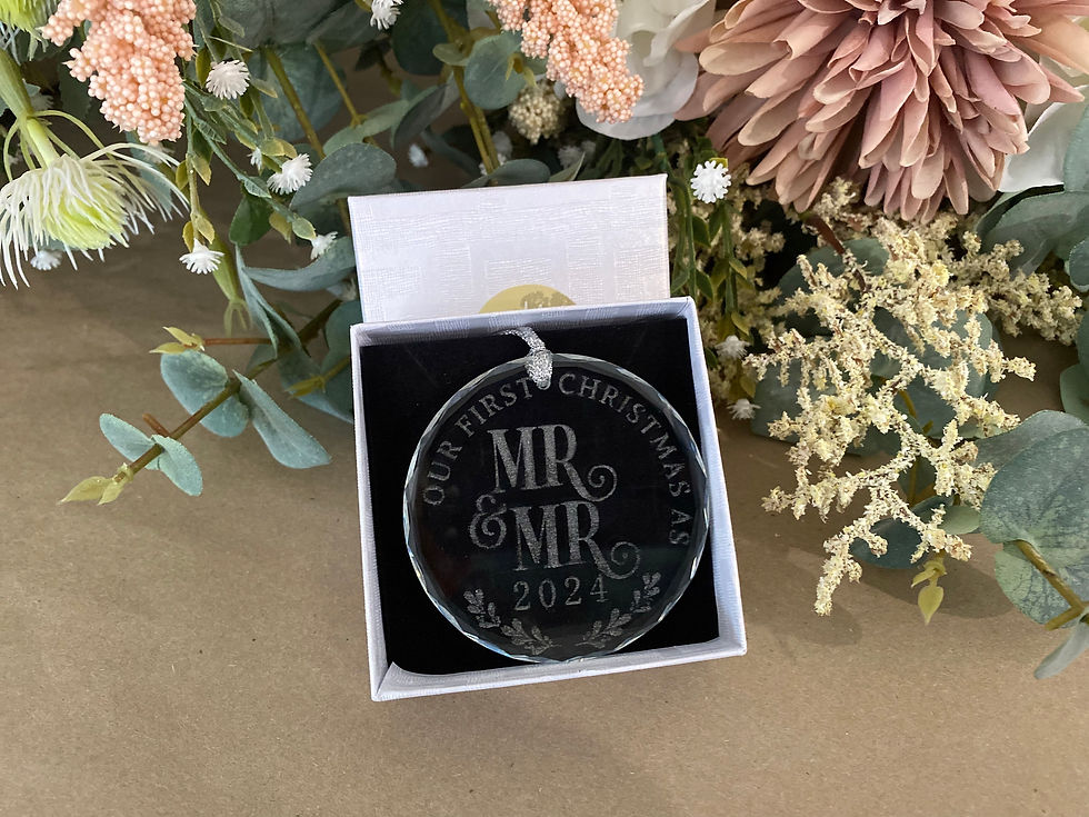 Thumbnail: Sample product  Our First Christmas Crystal Ornament Newlywed