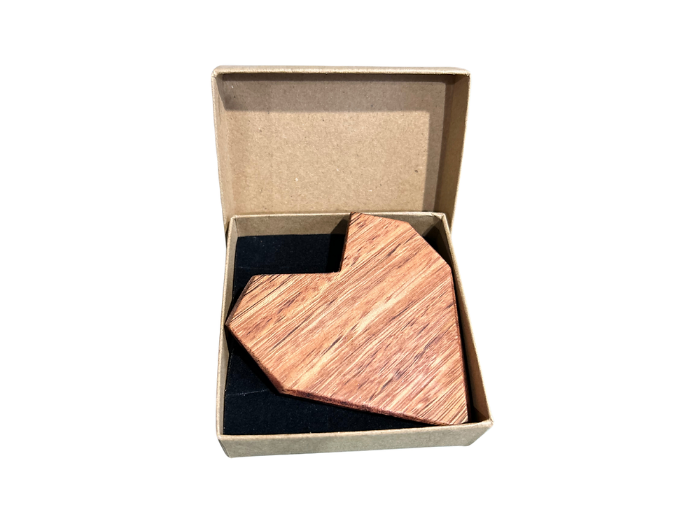 Thumbnail: Wooden Heart Statement Necklace Pendant - 5 year anniversary gift