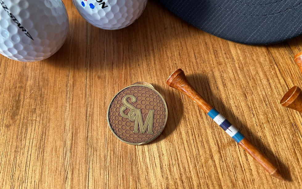 Thumbnail: Brass Golf Ball Marker Custom Deep Engraving with your special message