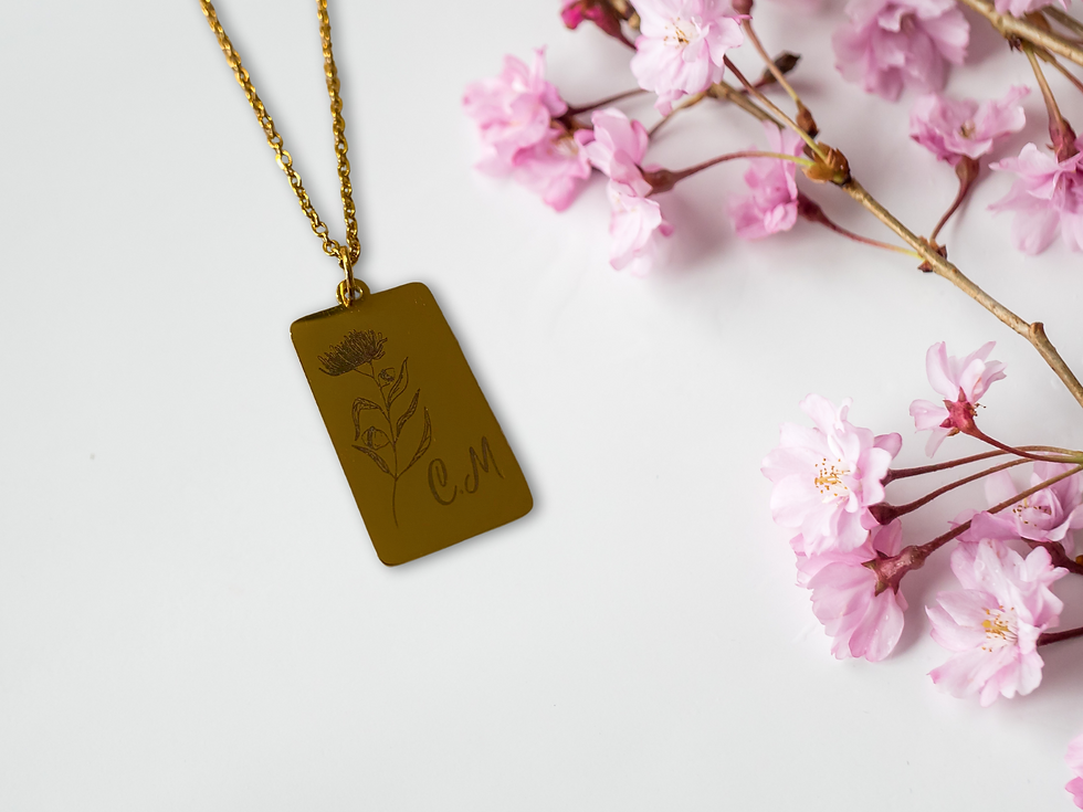 Thumbnail: Birth Month Flower Pendant and Chain Personalised Necklace