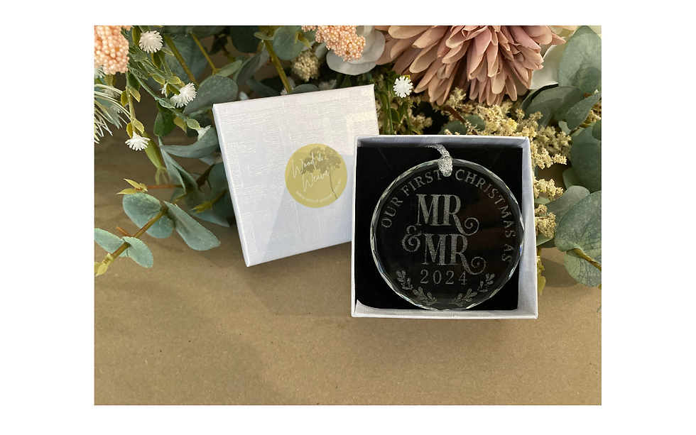 Thumbnail: Sample product  Our First Christmas Crystal Ornament Newlywed