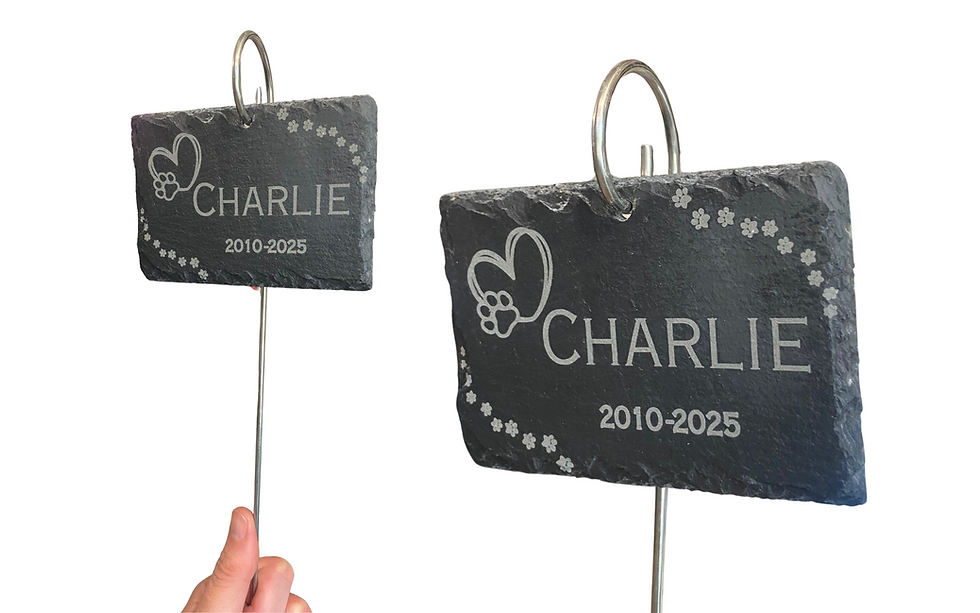 Thumbnail: Slate Garden Marker Pet Memorial Customised