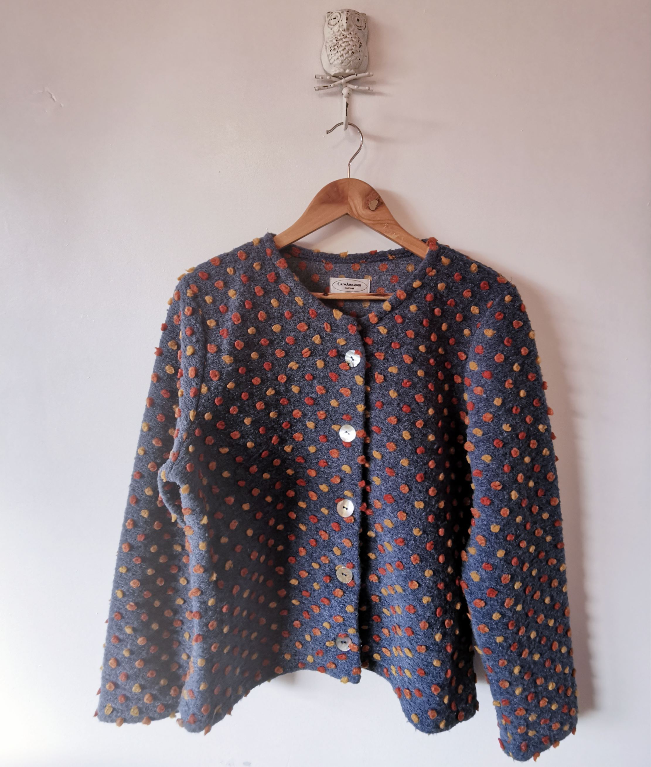 CaroJacs Scotish Wool Cardigan Size Medium