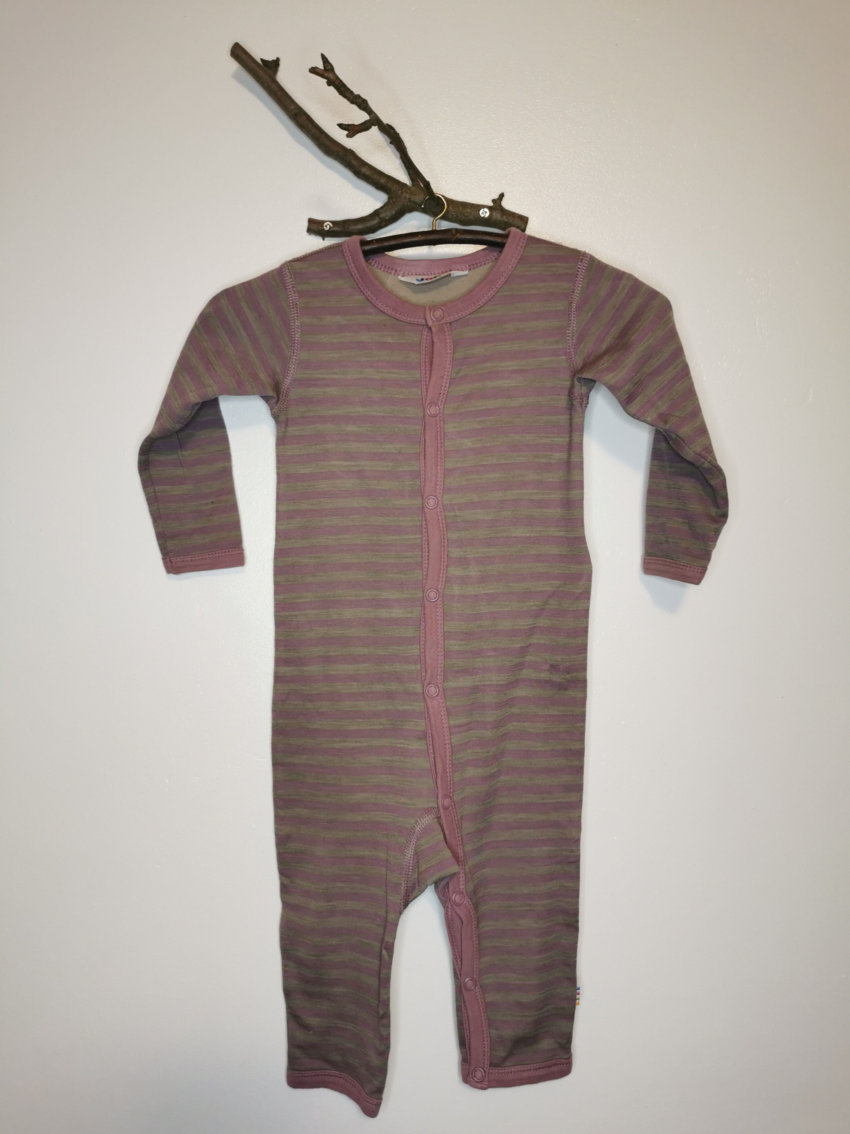 Joha Dark Grey & Pink Stripe Sleep Suit (70cm)