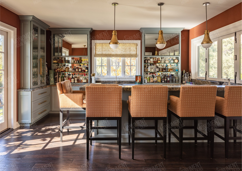 California Traditional | Monument Home Builders
Kitchen with breakfast bar and pendant lighting
A spacious, well-lit kitchen with an island, modern appliances, and plenty of cabinetry.