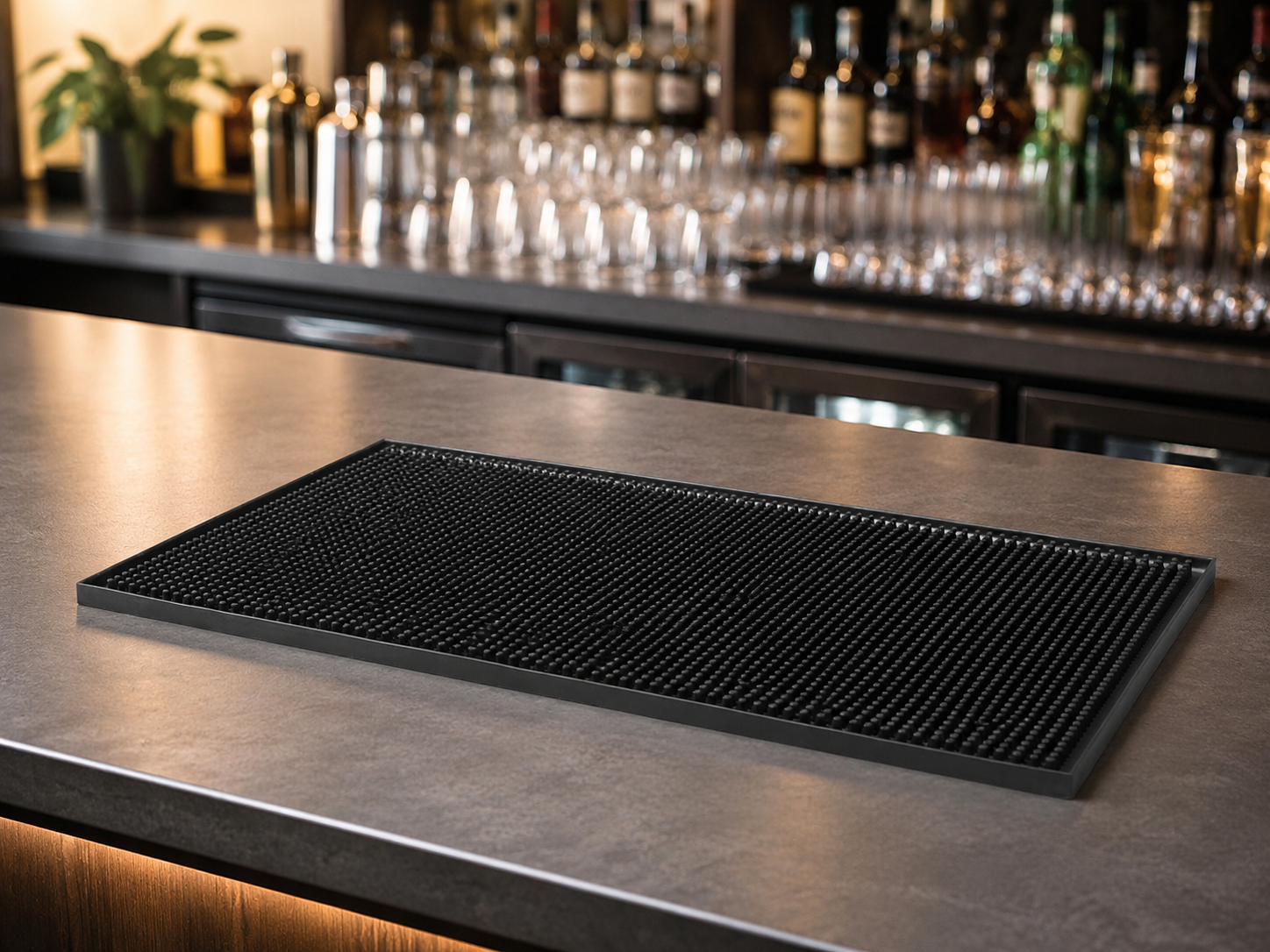 Large bar mat on top of a bar