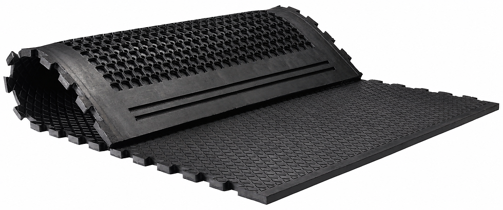 Diamond pattern, interlocking stable mat