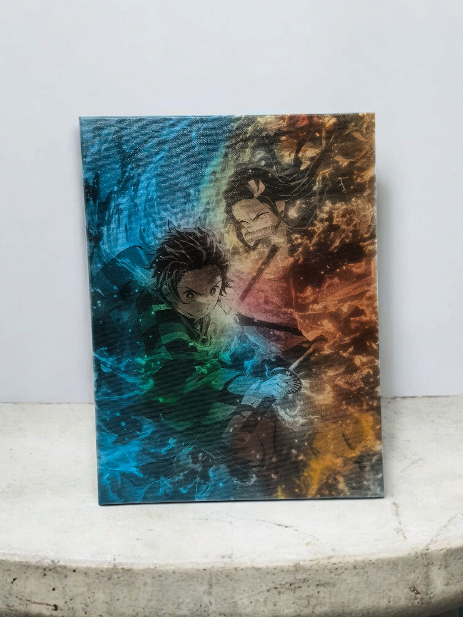 Tableau Manga DEMON SLAYER #14 Peint à la main et gravé au Laser