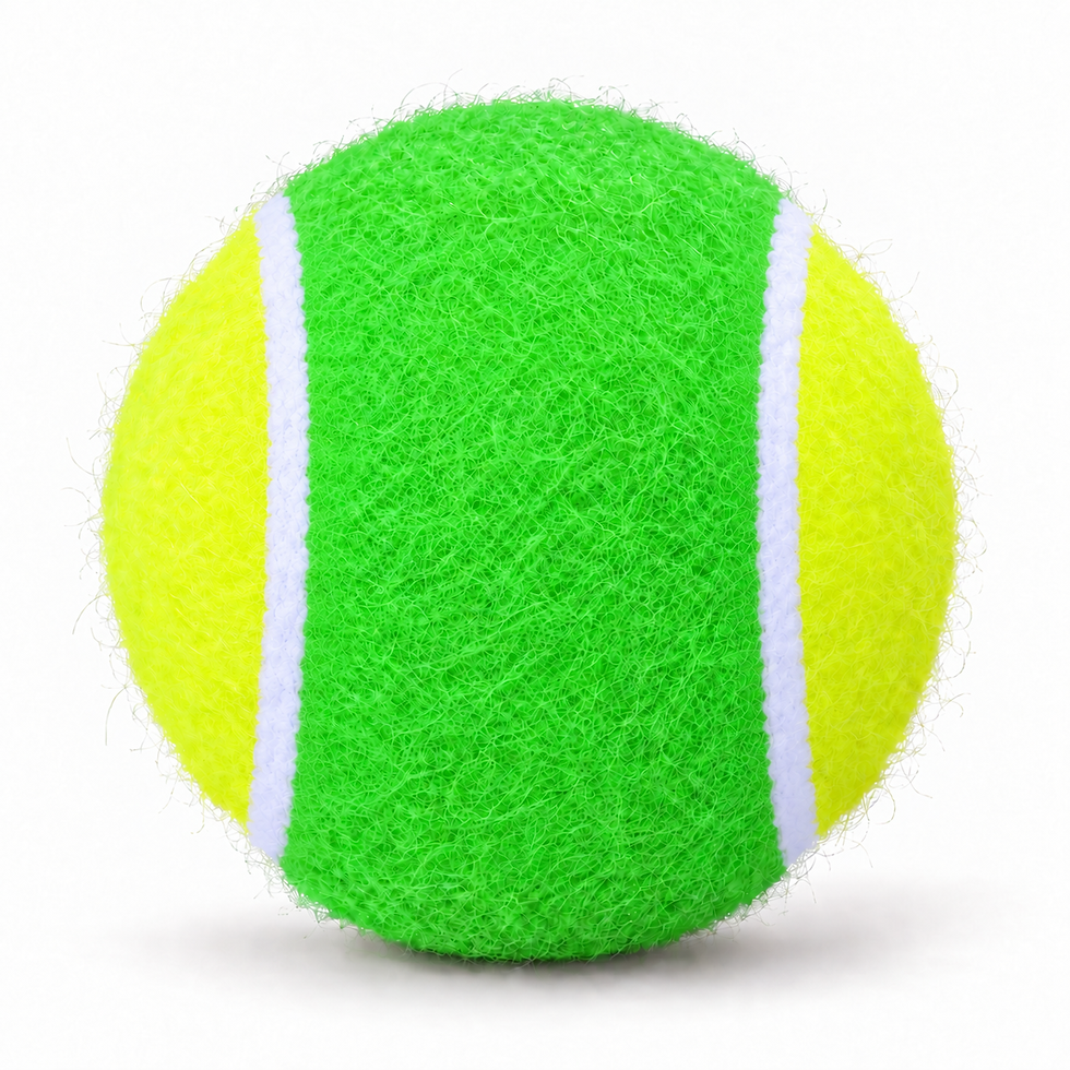Stage 1 junior tennis ball, half green and half yellow, back view — TSports Dubai