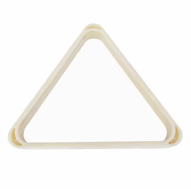 White plastic billiard triangle