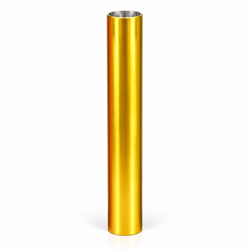 Gold relay baton, a 30 cm lightweight metal tube with open ends — TSports Dubai