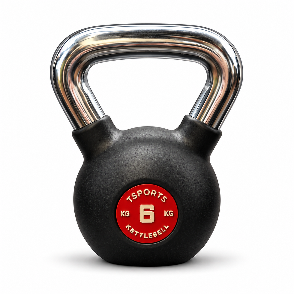 Rubber-coated cast iron kettlebell with a bare steel handle, 6 kg — TSports Dubai